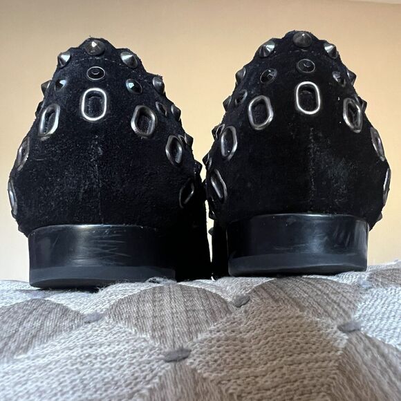Vaneli Thisbe Black Suede Embellished Flats w/ Pointed Toes Women’s Size 6.5 M - Picture 9 of 15